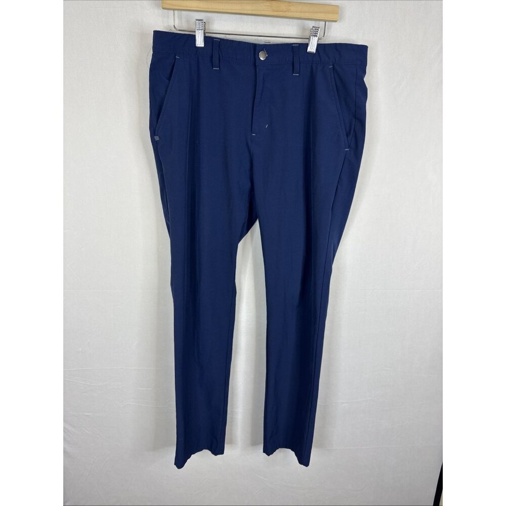 Adidas Golf Pants 34x32 Blue Stretch Performance Flat Front Athletic Fit - Picture 2 of 7